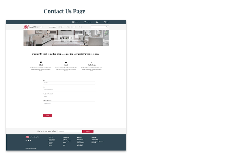 contact us wireframes