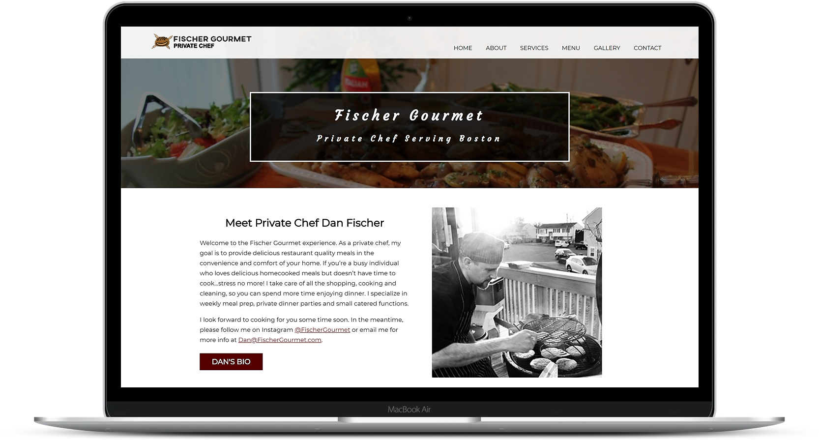 fischer gourmet desktop mockup