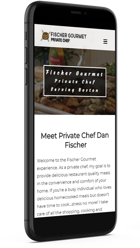 fischer gourmet mobile mockup