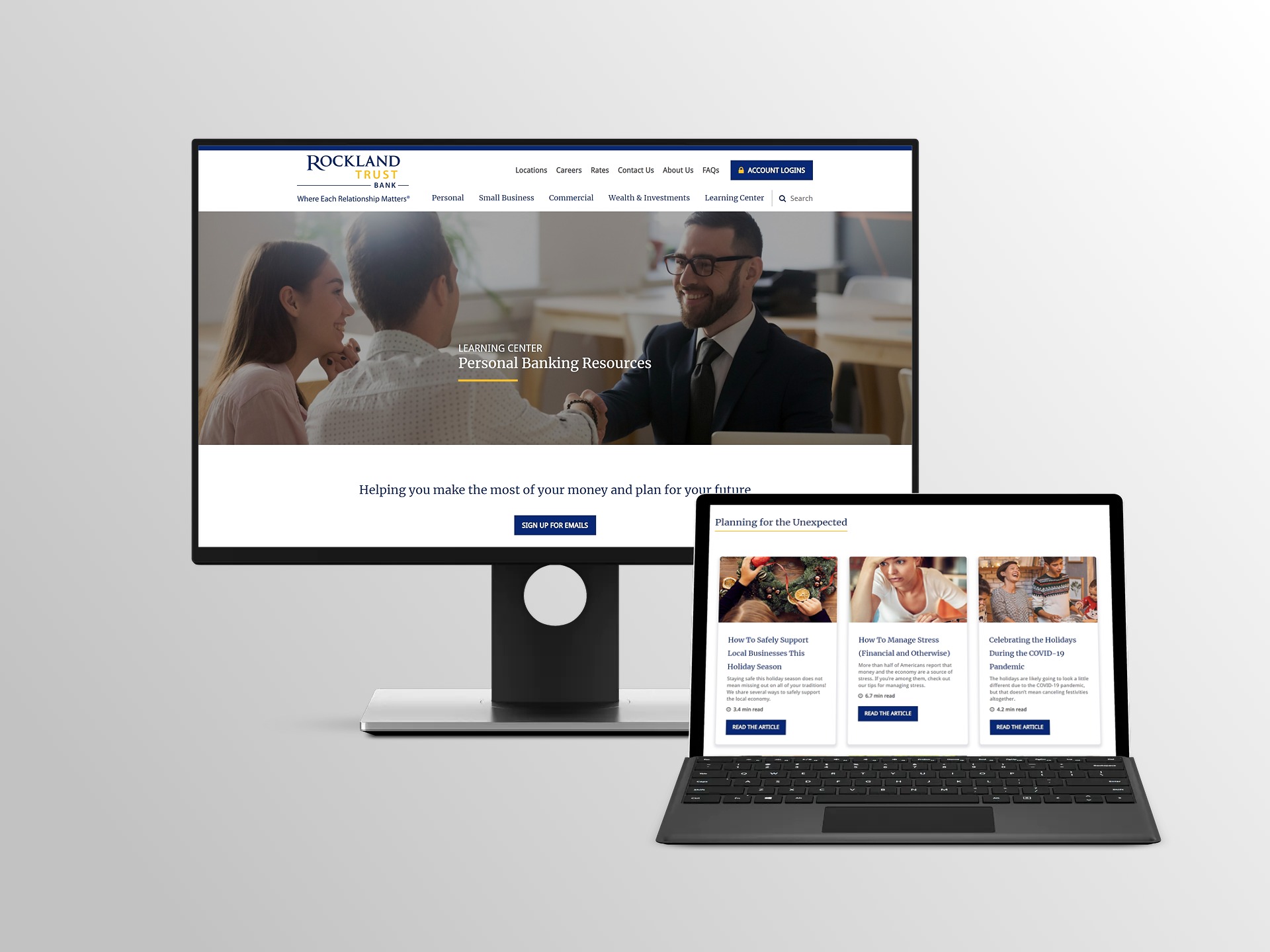 learning center desktop and laptop mockup