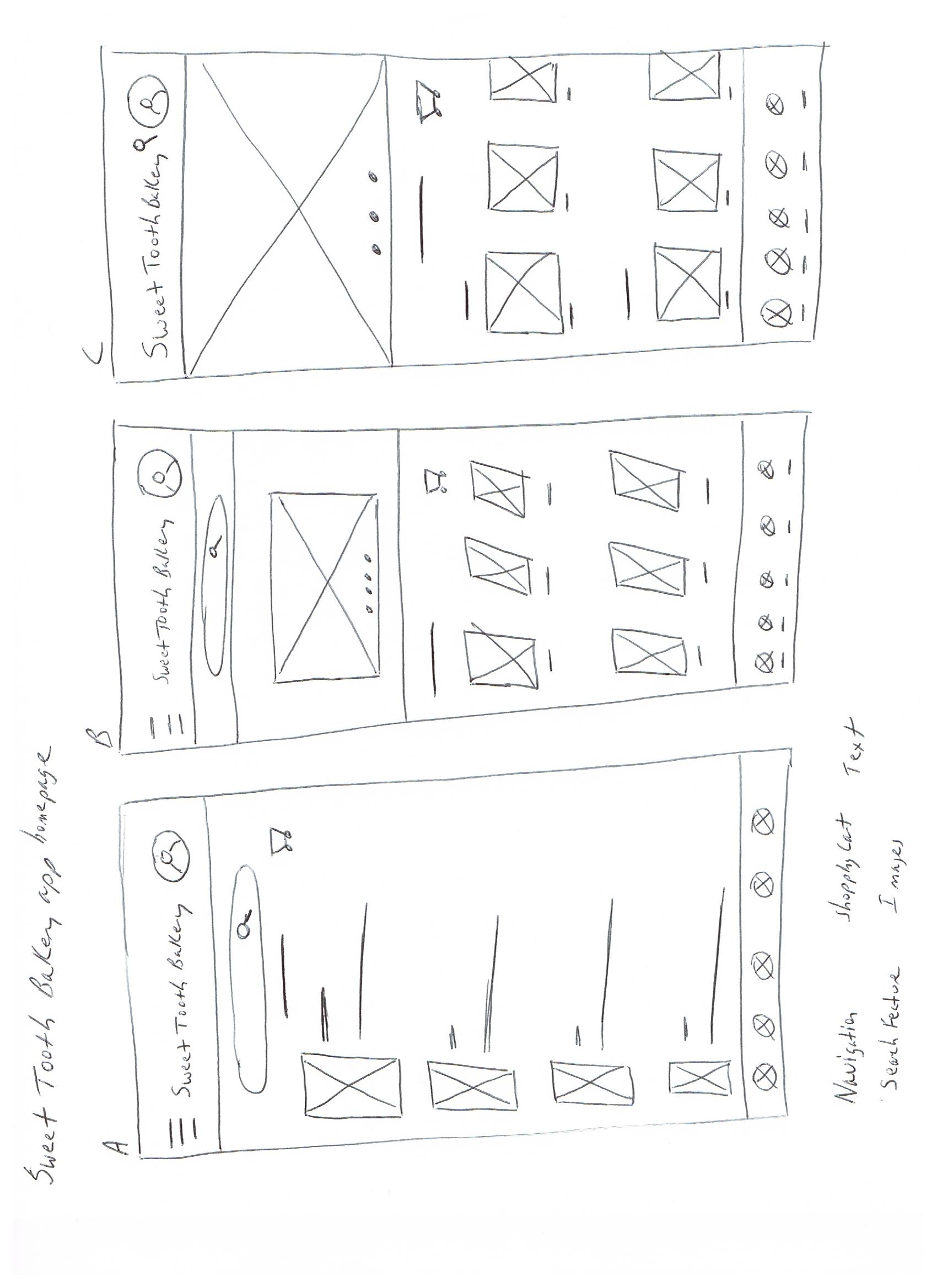 mobile app paper wireframes